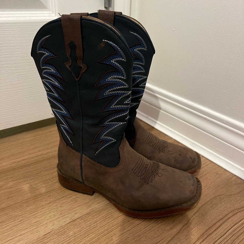 Roper Navy Blue and Brown Western Boots
